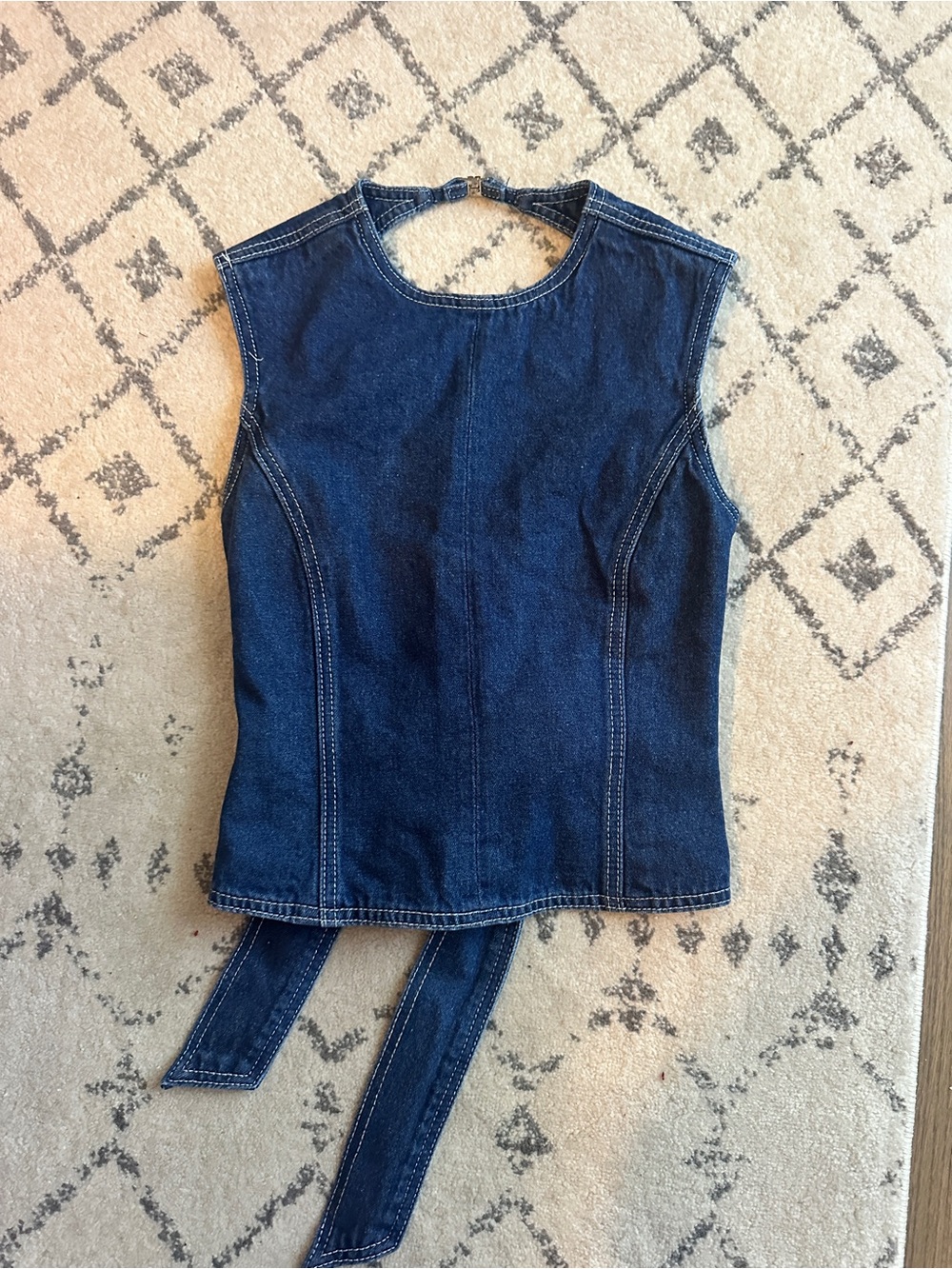 Lioness Dark Blue Denim Tie-Back Tank